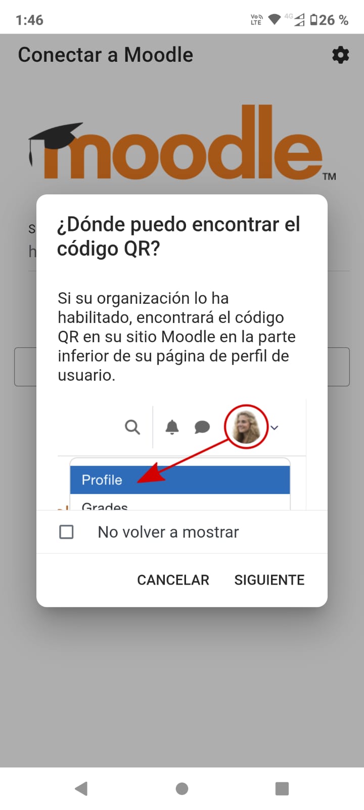 Permiso de cámara y escaneo del QR